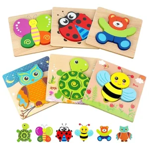 Toddler Puzzles, Wooden Jigsaw Animals Puzzles for 1 2 3-Year-Old